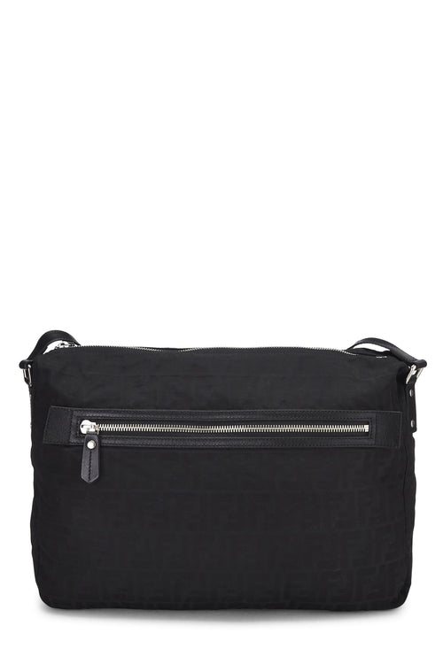 Fendi,  Black Zucchino Nylon Messenger Bag, Black