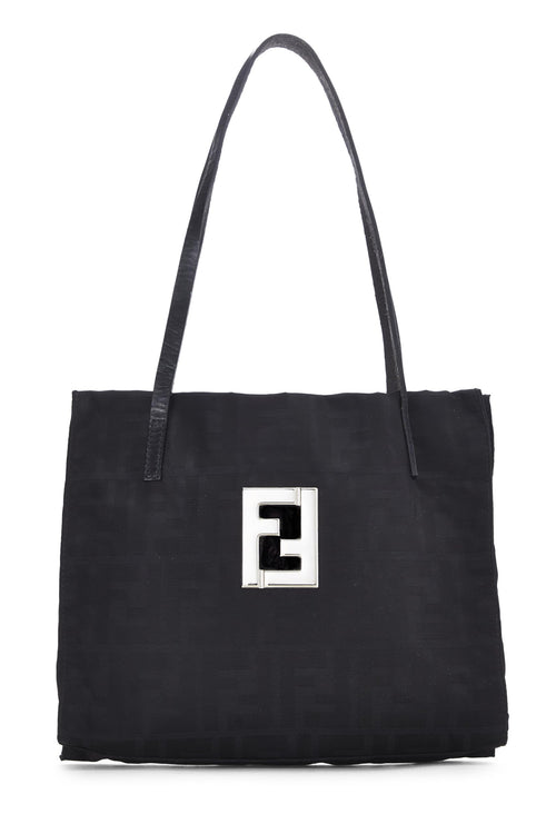 Fendi,  Black Zucca Nylon Tote Small, Black