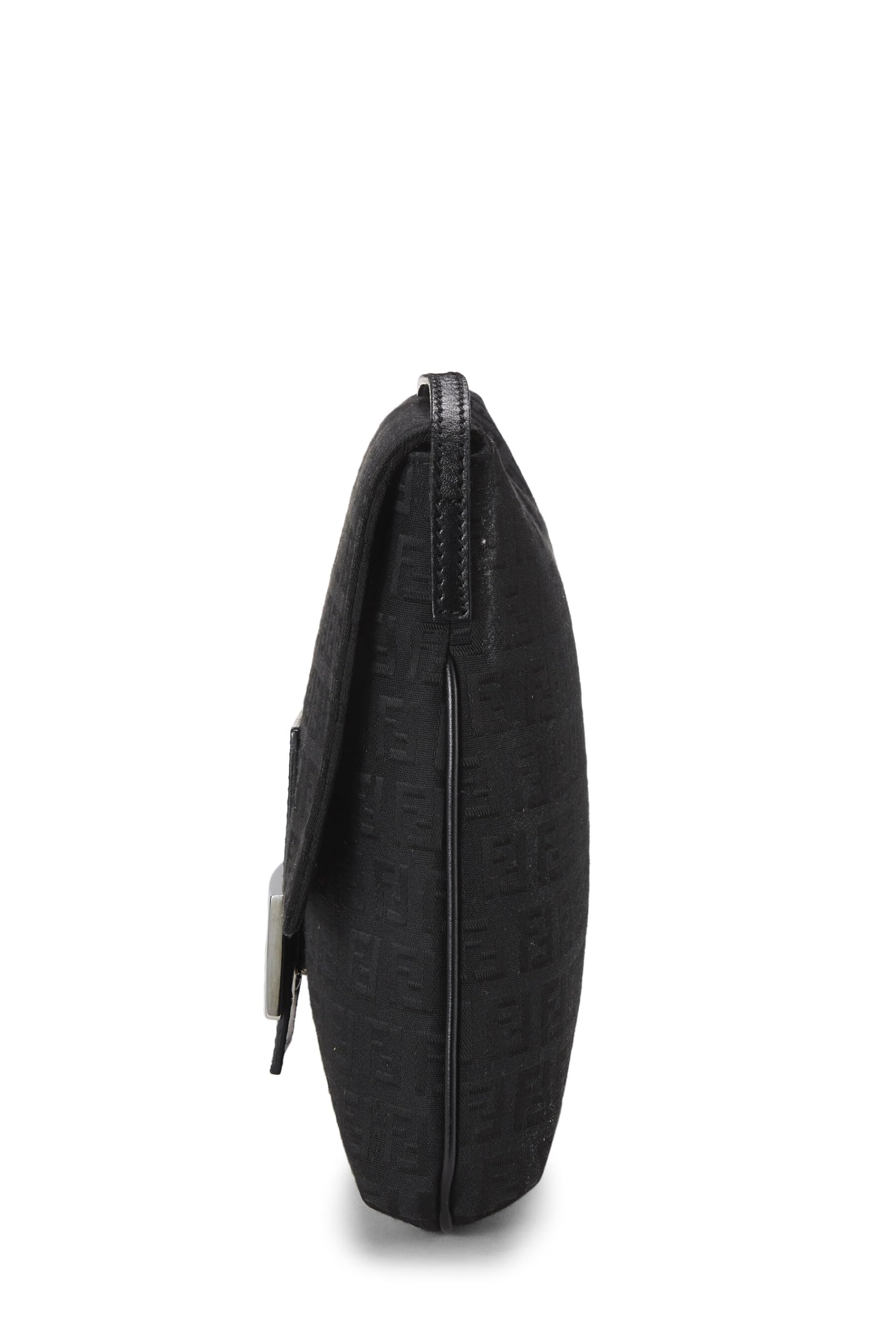 Fendi,  Black Zucchino Canvas Messenger Small, Black