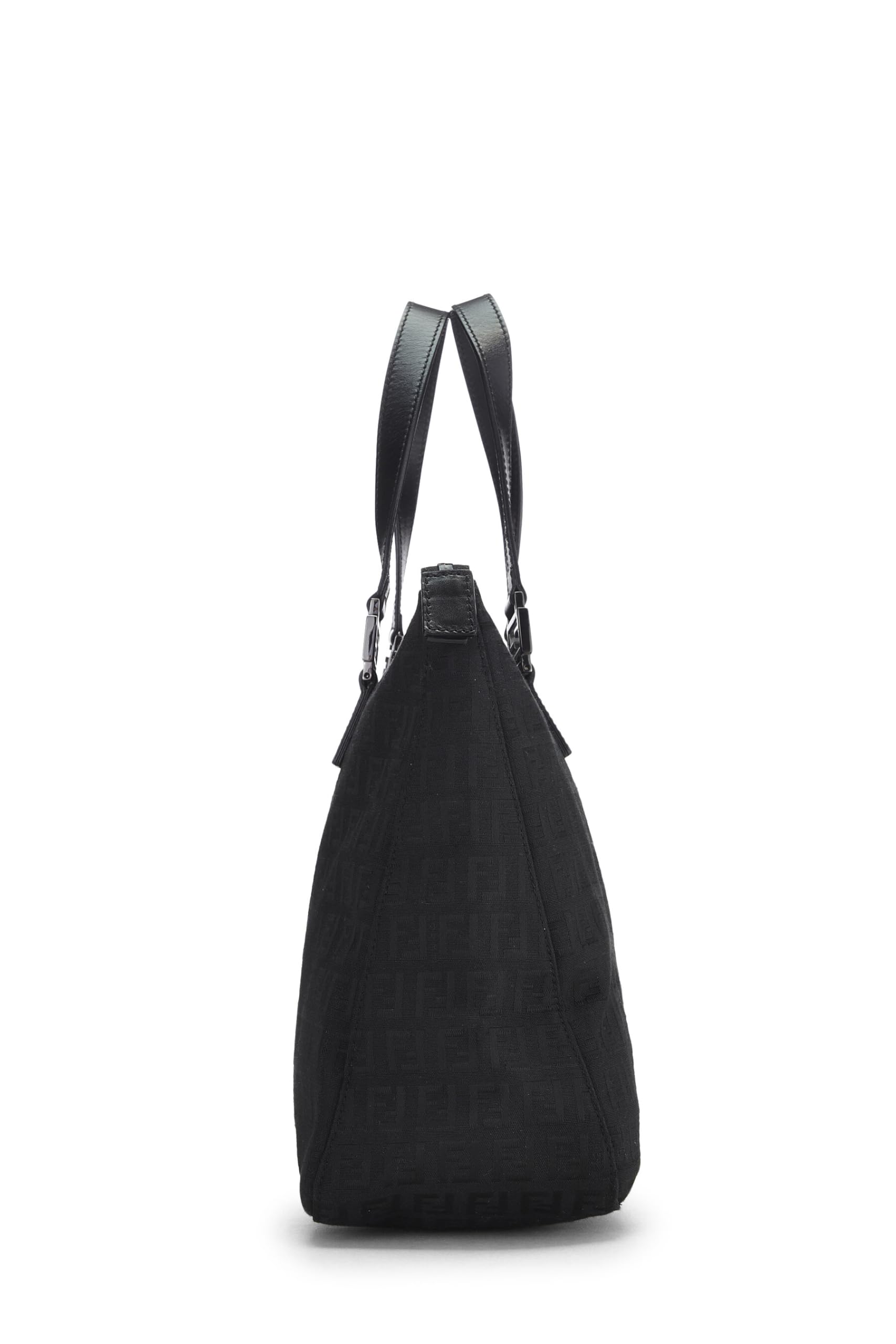 Fendi,  Black Zucchino Canvas Tote Small, Black