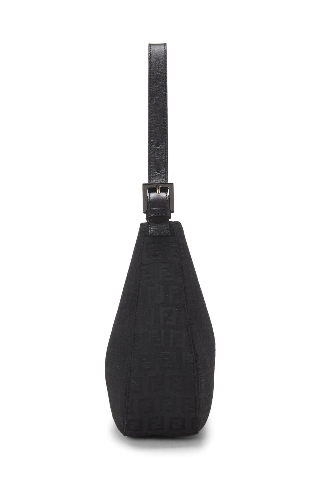Fendi,  Black Zucchino Canvas Shoulder Bag, Black