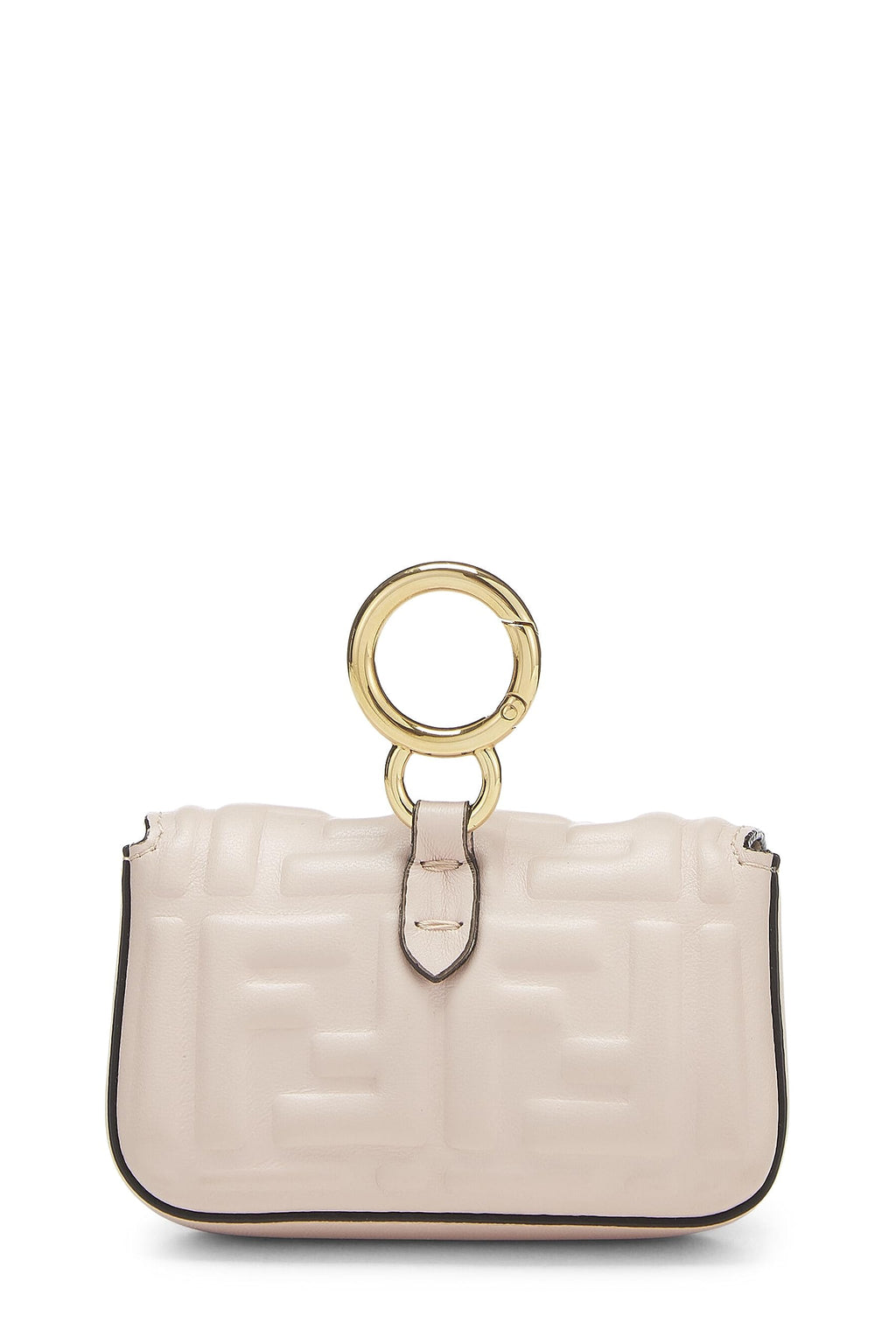 Fendi,  Pink Embroidered Convertible Baguette Bag Charm Nano, Pink