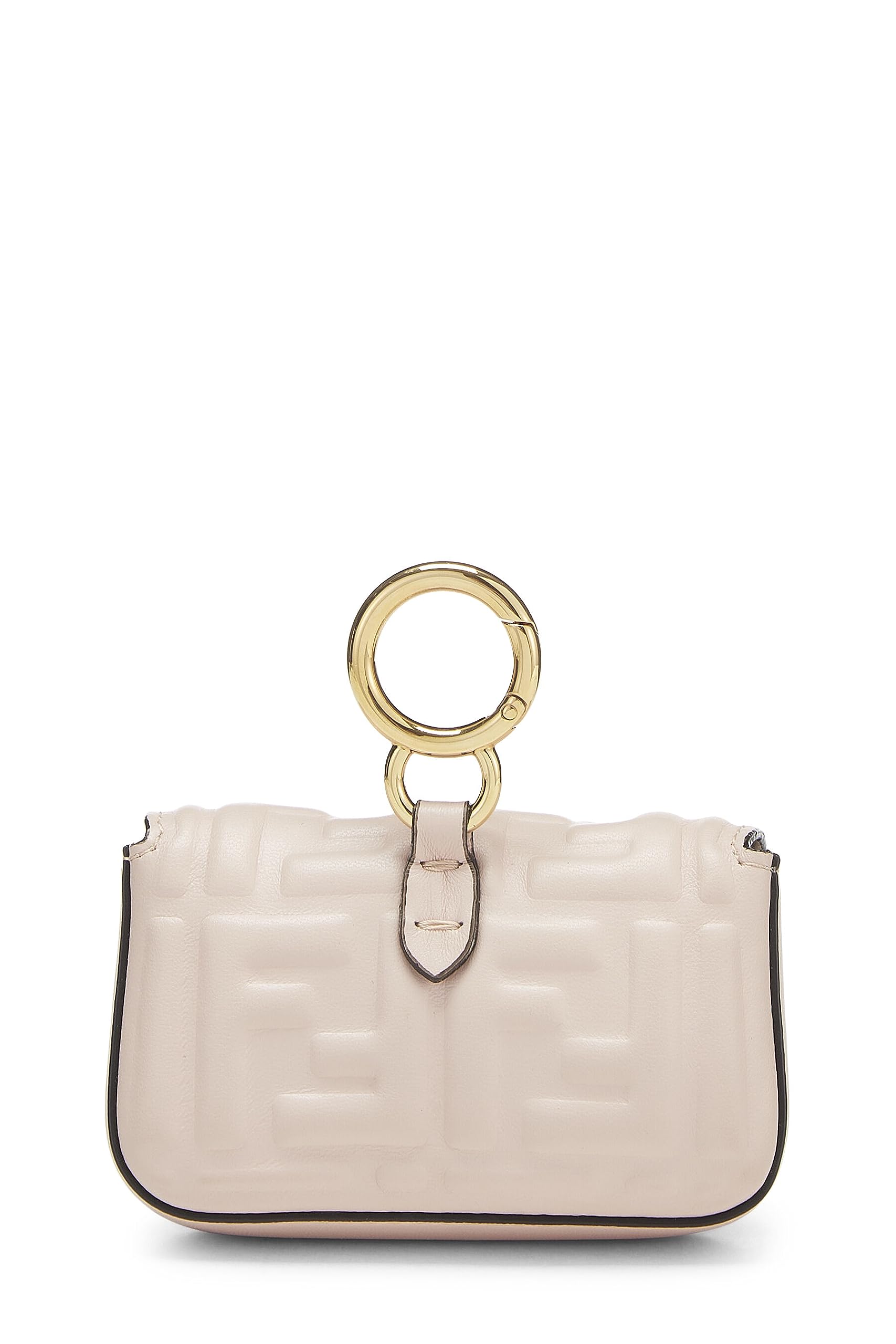 Fendi,  Pink Embroidered Convertible Baguette Bag Charm Nano, Pink