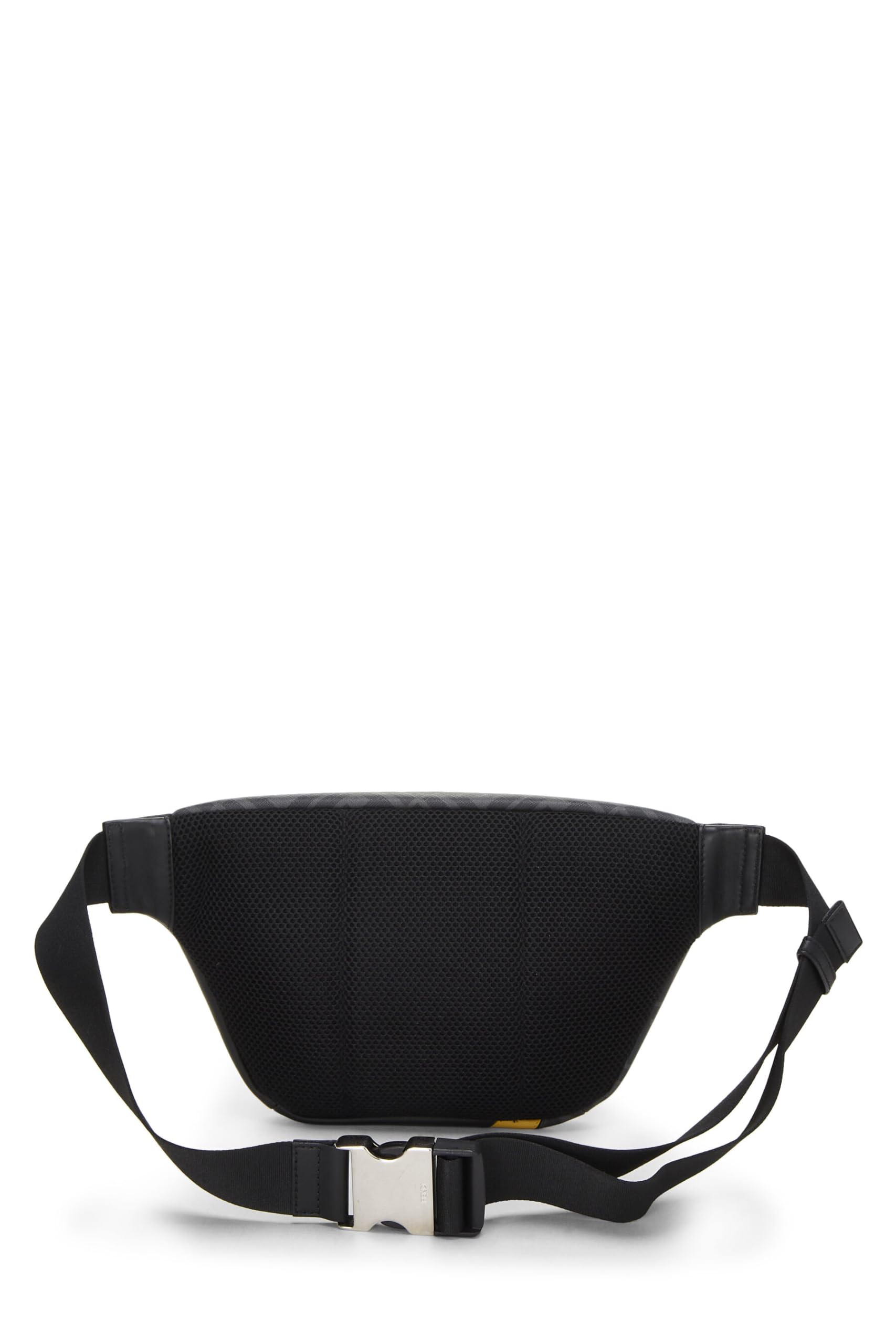 Fendi,  Black Leather & Zucca Coated Canvas Belt Bag, Black