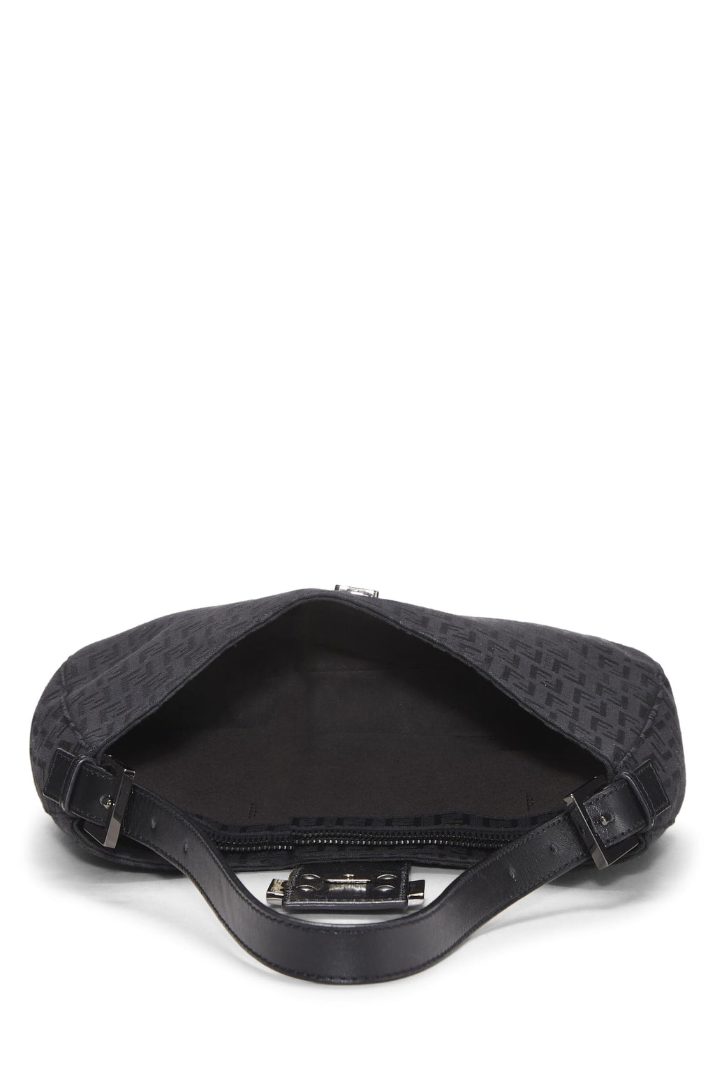 Fendi,  Black Zucchino Canvas Shoulder Bag, Black