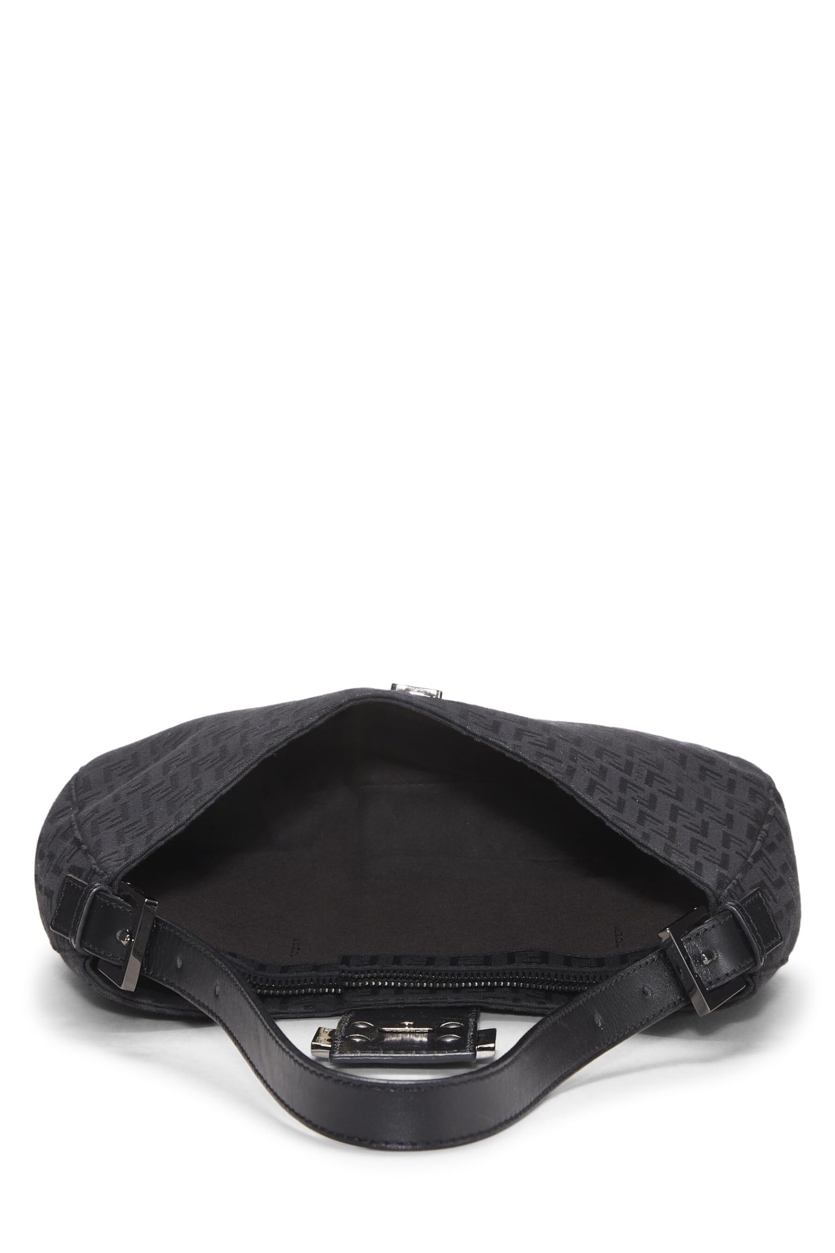 Fendi,  Black Zucchino Canvas Shoulder Bag, Black