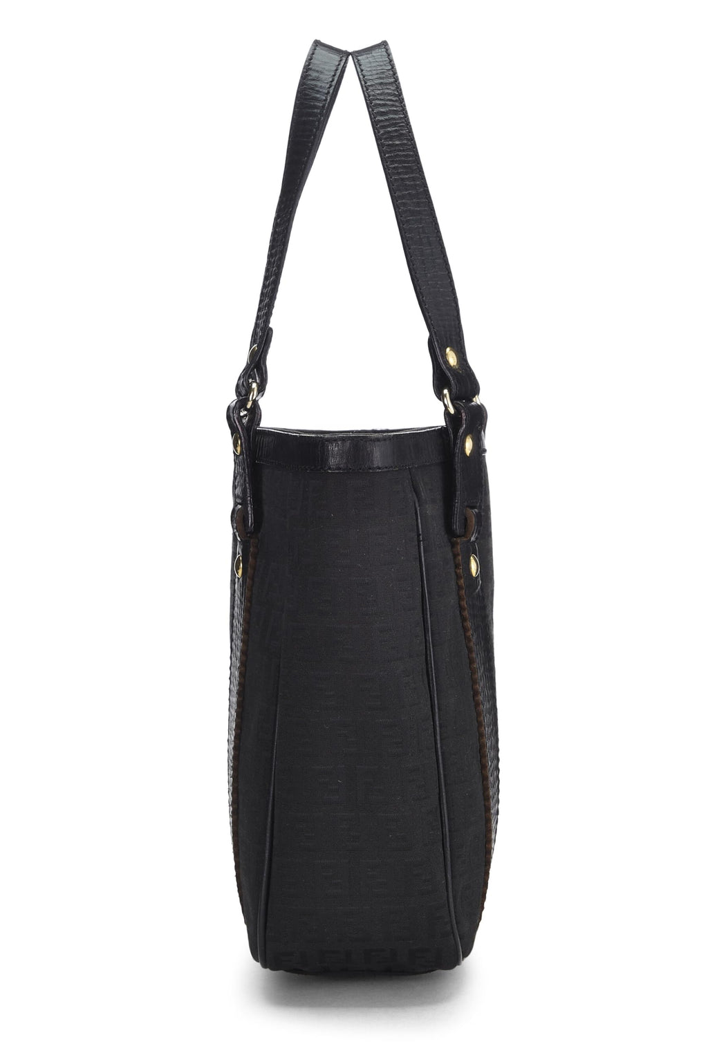 Fendi,  Black Zucchino Canvas Tote Small, Black