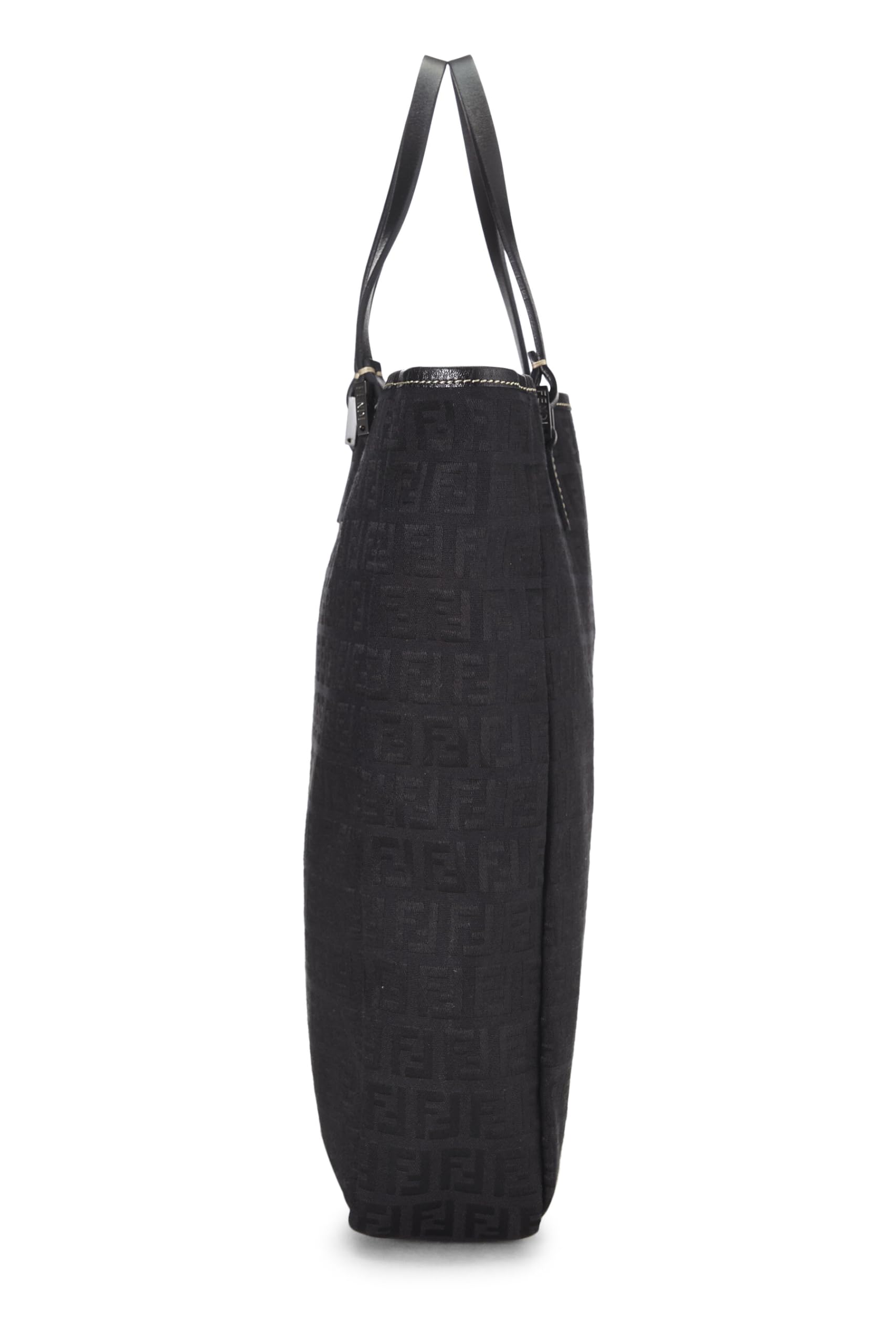 Fendi,  Black Zucchino Canvas Tote Small, Black