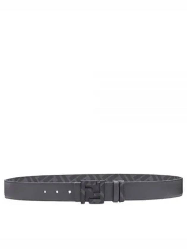 Fendi Square FF Leather Reversible Belt Grey