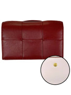 Bottega Veneta Cassette Business Card Wallet Dark Red