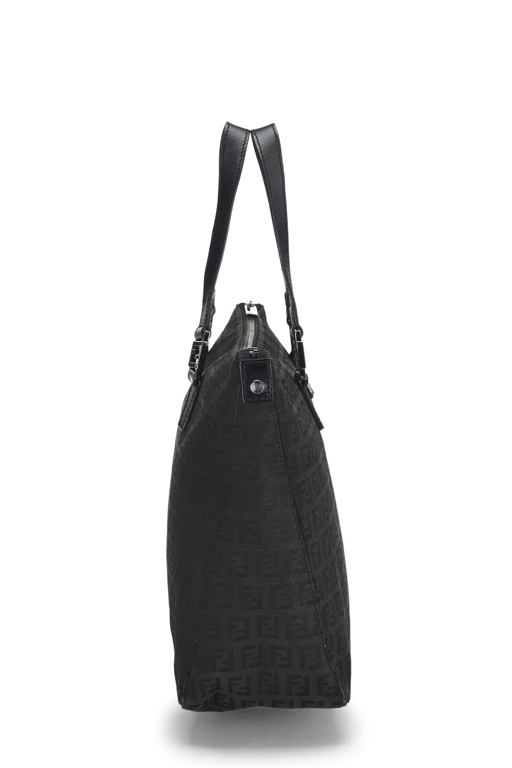 Fendi,  Black Zucchino Canvas Tote Small, Black