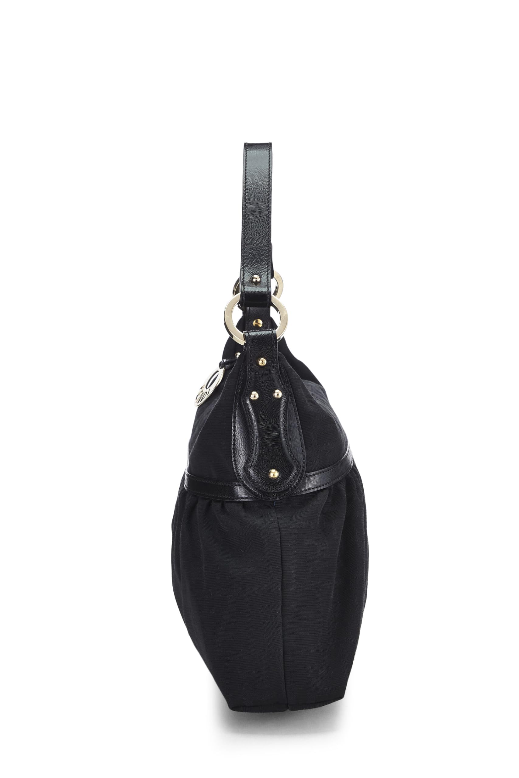Fendi,  Black Zucca Canvas Chef Hobo, Black