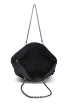 Fendi,  Black Quilted Canvas Chain Tote, Black