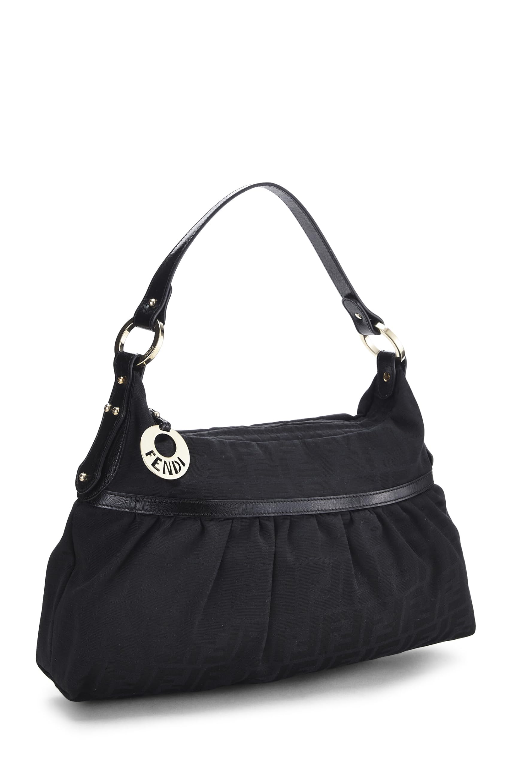 Fendi,  Black Zucca Canvas Chef Hobo, Black