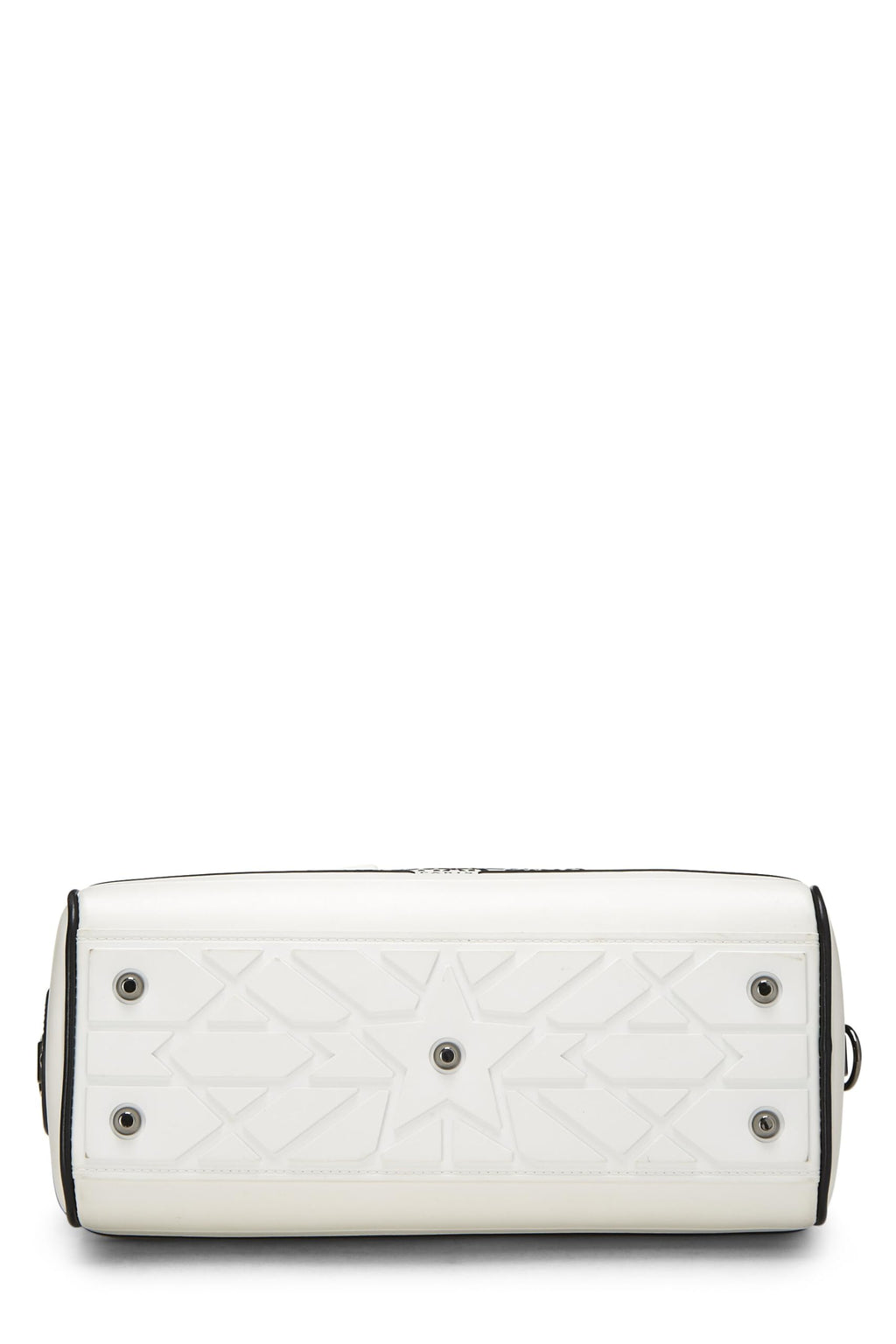 Dior,  White & Black Leather Vibe Bowling Bag Small, White