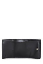 Fendi,  Black Zucchino Leather Trifold Wallet, Black