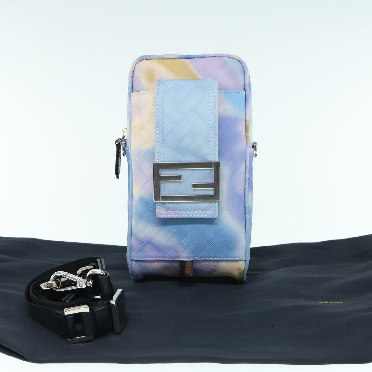 FENDI Zucca Canvas Shoulder Bag Light Blue62025A