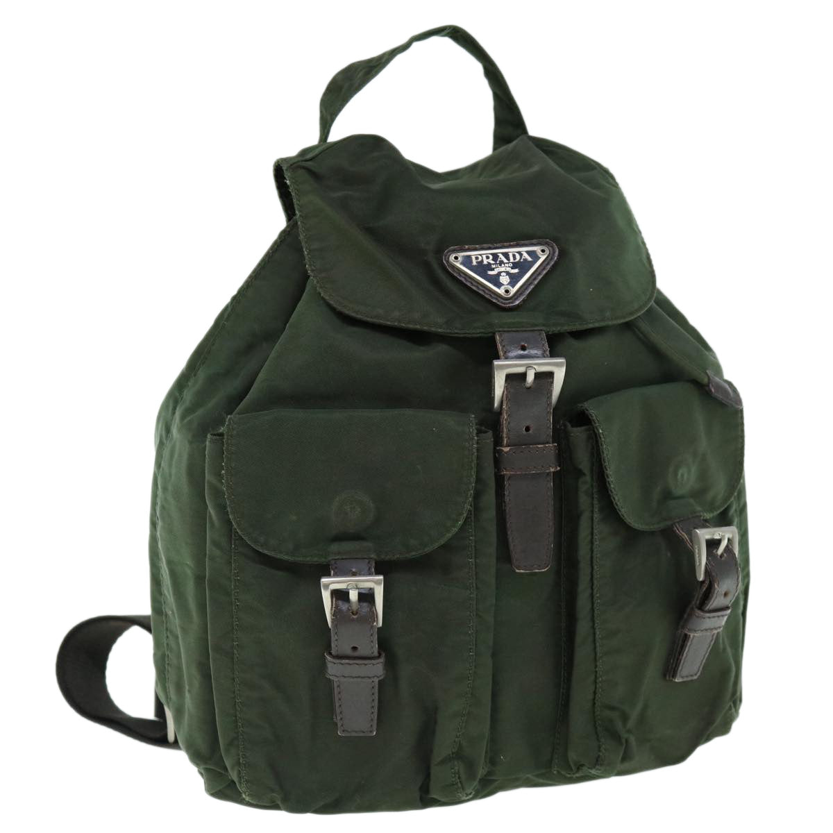 PRADA Backpack Nylon Khaki  62079