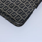 FENDI Zucchino Canvas Mamma Baguette Shoulder Bag Navy62112