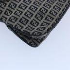 FENDI Zucchino Canvas Mamma Baguette Shoulder Bag Navy62112