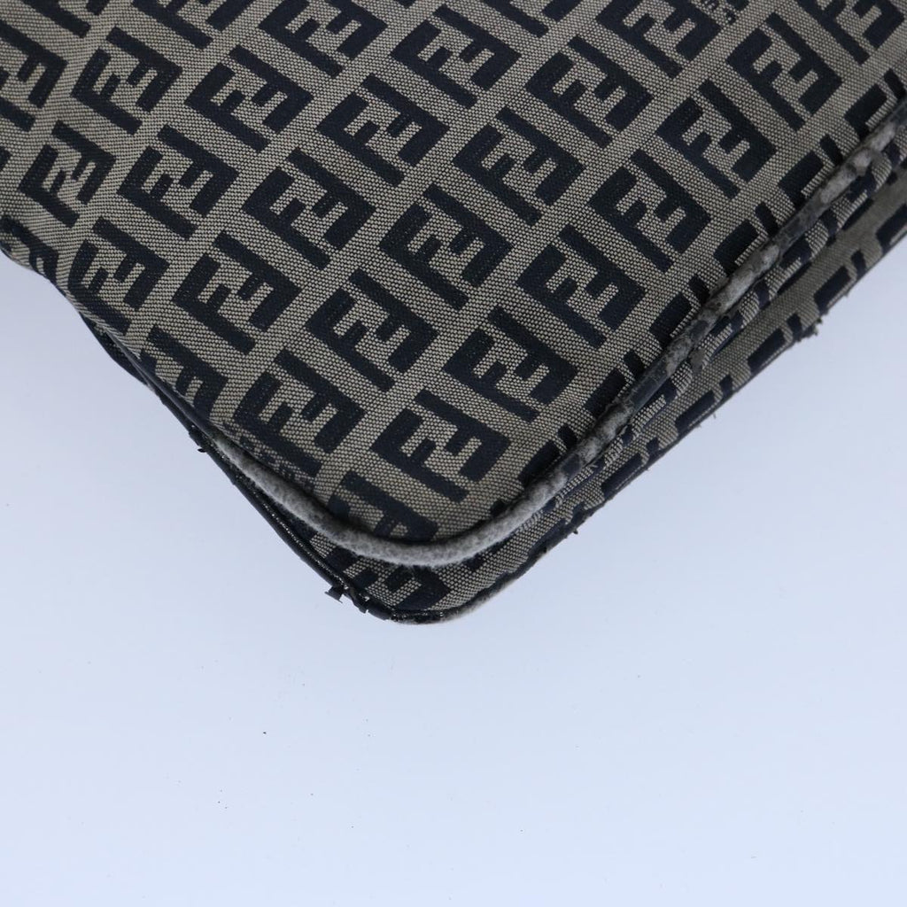 FENDI Zucchino Canvas Mamma Baguette Shoulder Bag Navy62112