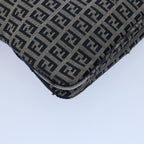 FENDI Zucchino Canvas Mamma Baguette Shoulder Bag Navy62112