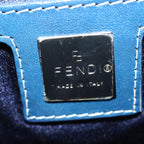FENDI Zucchino Canvas Mamma Baguette Shoulder Bag Navy62112