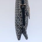 FENDI Zucchino Canvas Mamma Baguette Shoulder Bag Navy62112