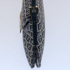FENDI Zucchino Canvas Mamma Baguette Shoulder Bag Navy62112