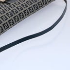 FENDI Zucchino Canvas Mamma Baguette Shoulder Bag Navy62112