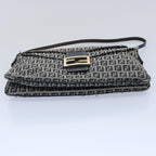 FENDI Zucchino Canvas Mamma Baguette Shoulder Bag Navy62112