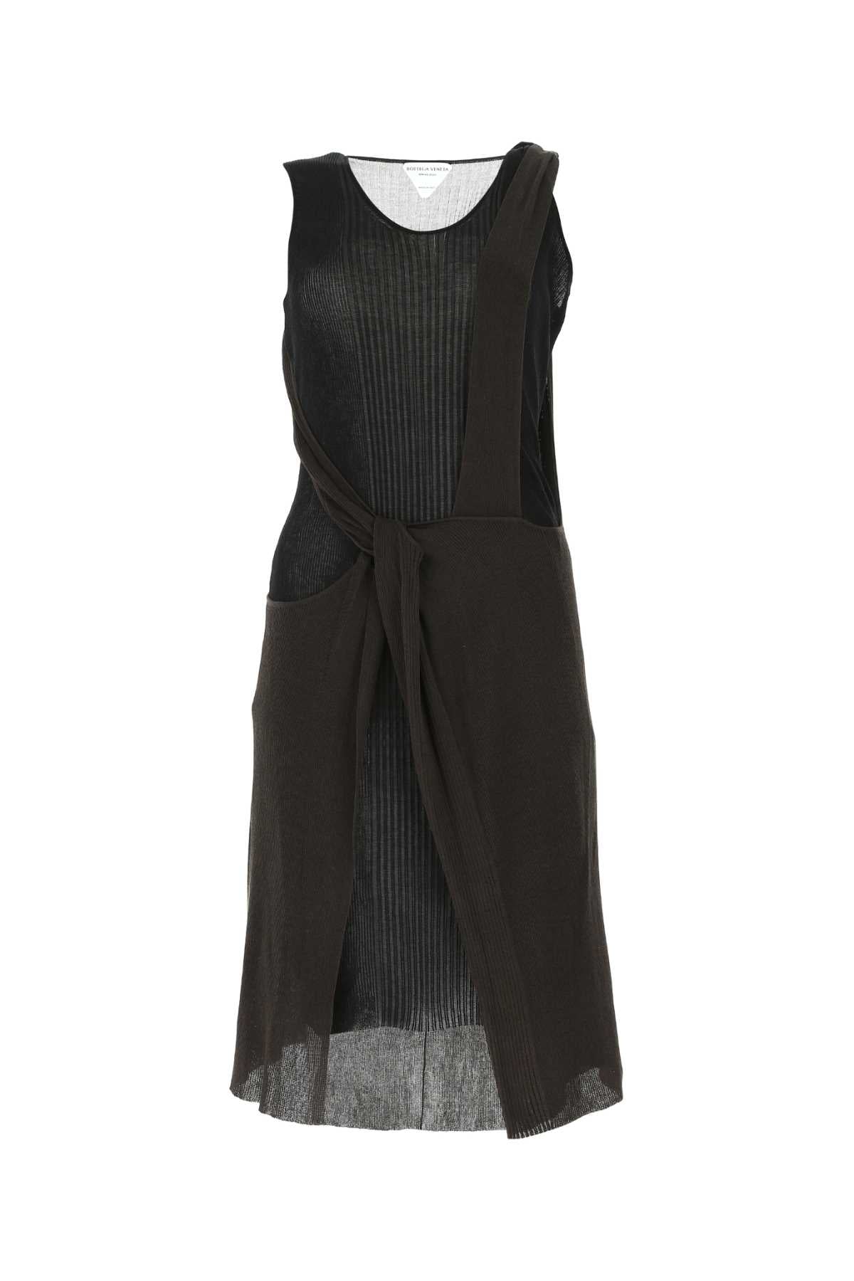 BOTTEGA VENETA Two-Tone Cotton Blend Mini Dress