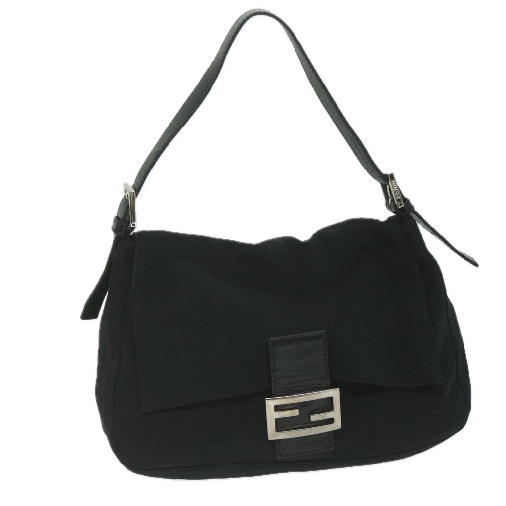 FENDI Mamma Baguette Shoulder Bag Nylon Black62129