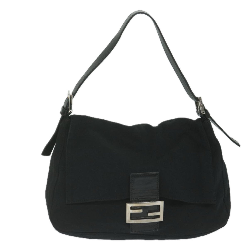 FENDI Mamma Baguette Shoulder Bag Nylon Black62129