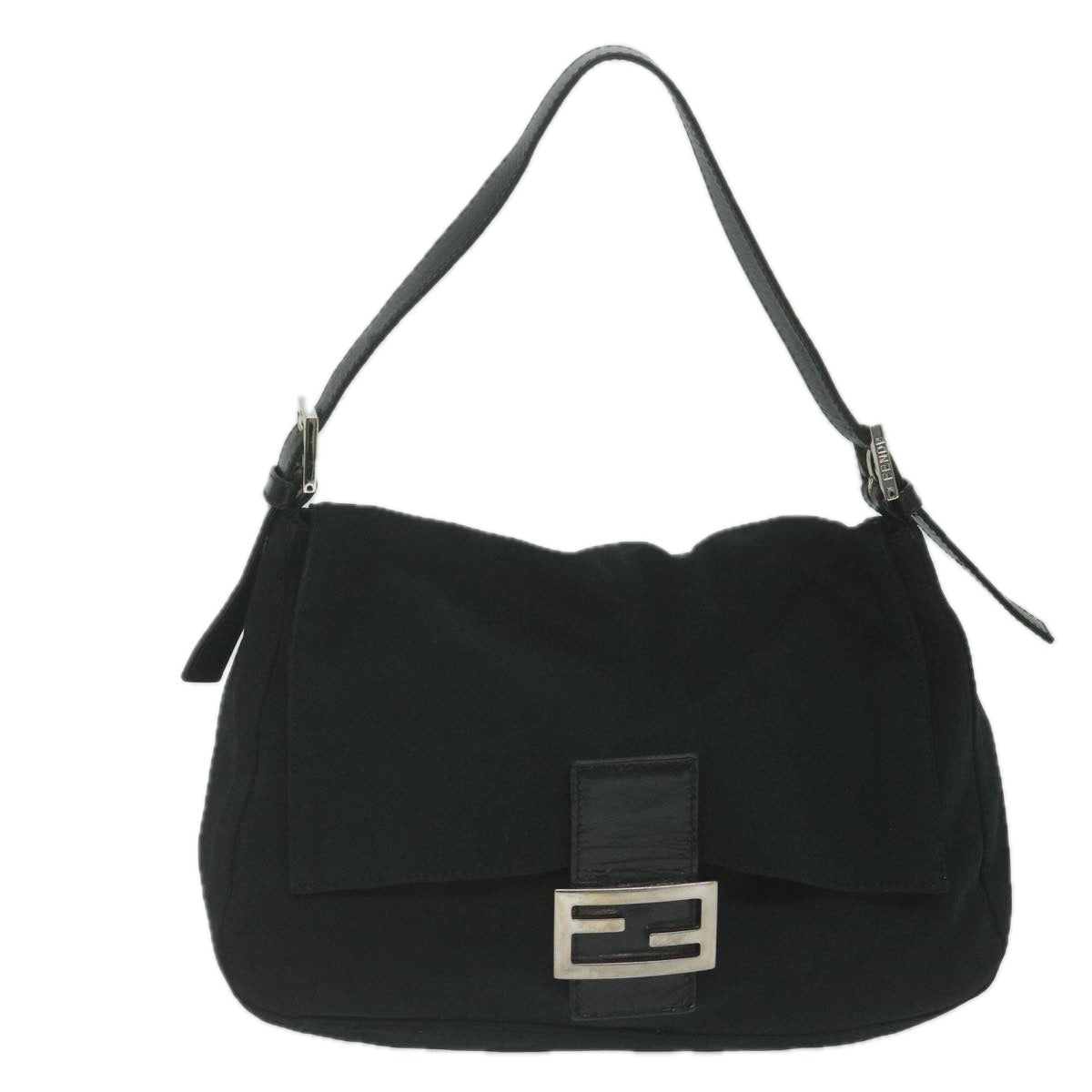 FENDI Mamma Baguette Shoulder Bag Nylon Black62129