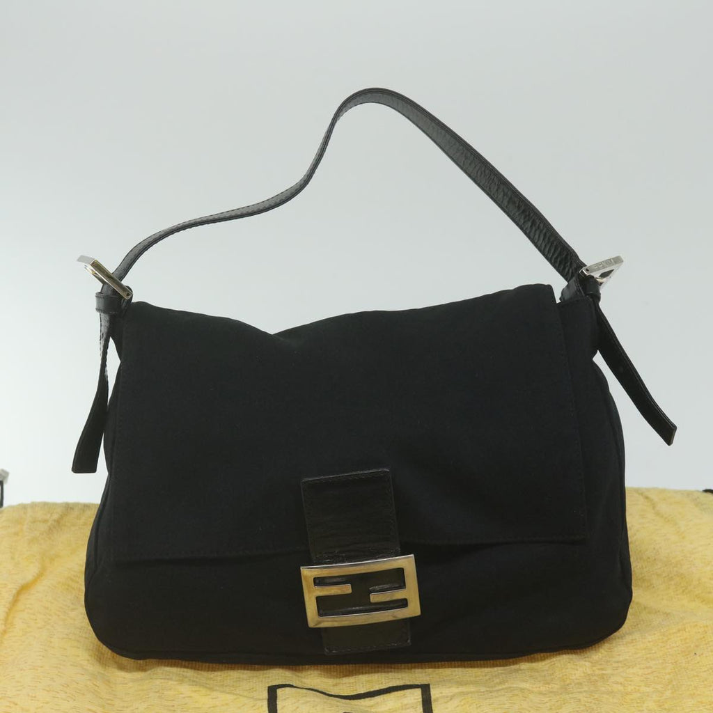 FENDI Mamma Baguette Shoulder Bag Nylon Black62129