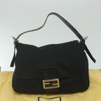 FENDI Mamma Baguette Shoulder Bag Nylon Black62129