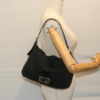 FENDI Mamma Baguette Shoulder Bag Nylon Black62129