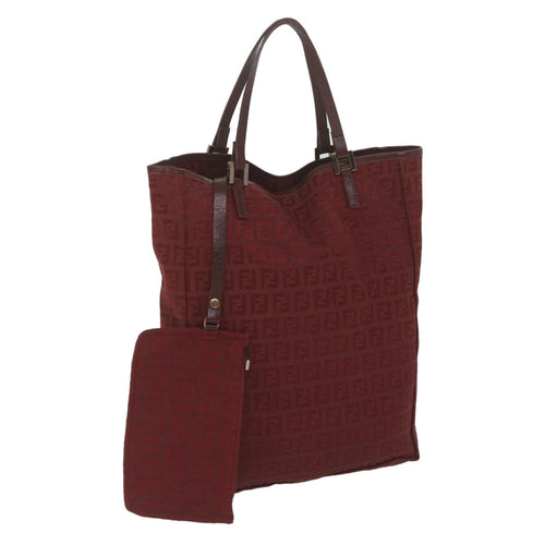 FENDI Zucchino Canvas Hand Bag Red62237
