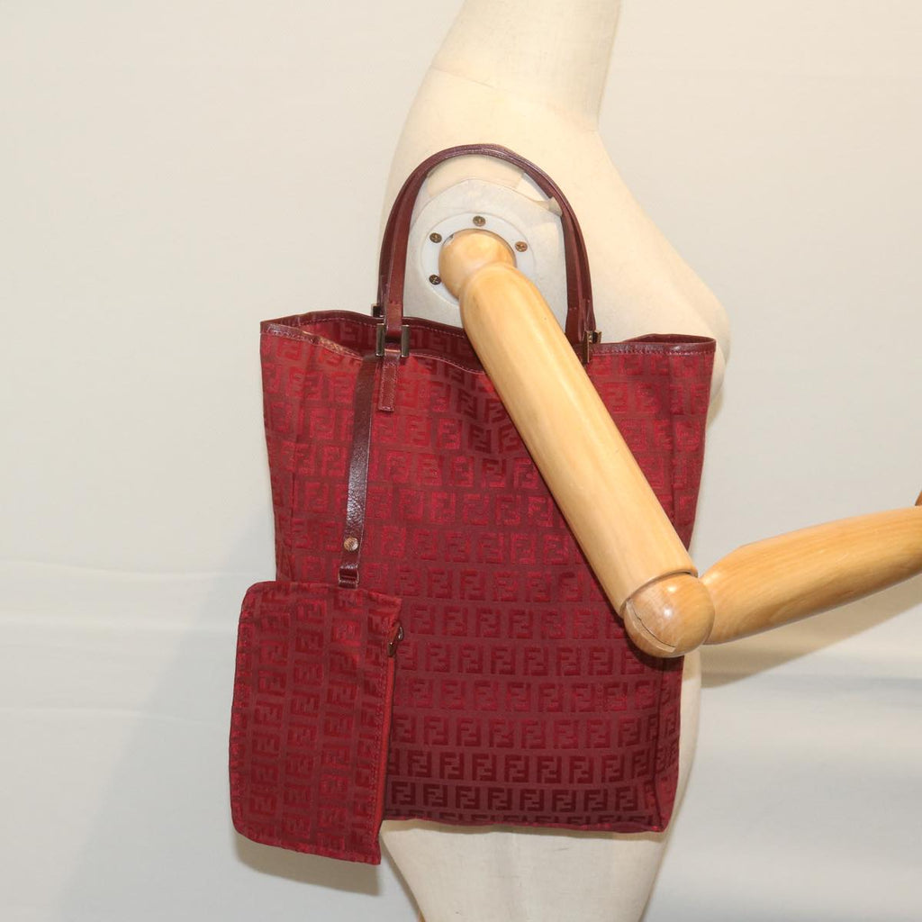 FENDI Zucchino Canvas Hand Bag Red62237