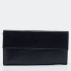Fendi Black Leather Flap Continental Wallet
