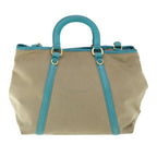 PRADA Hand Bag Canvas 2way Beige Blue  62240