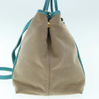PRADA Hand Bag Canvas 2way Beige Blue  62240