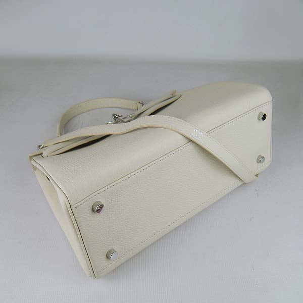 Hermes Kelly 32cm Togo Leather Handbag 6108 Beige Silver