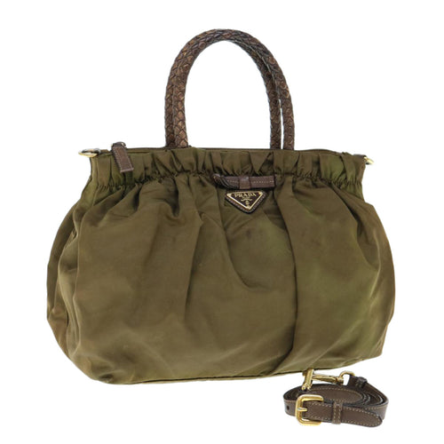 PRADA Hand Bag Nylon 2way Khaki  62327