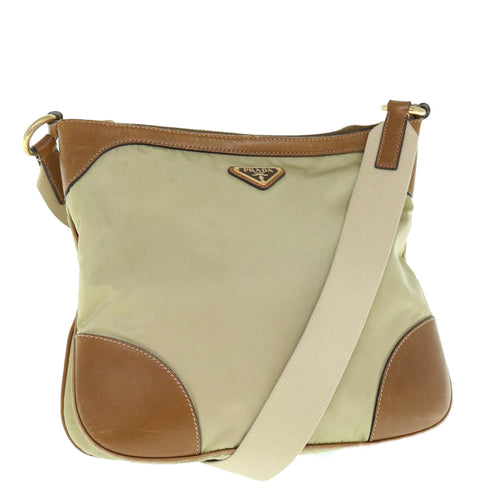 PRADA Shoulder Bag Nylon Beige  62328