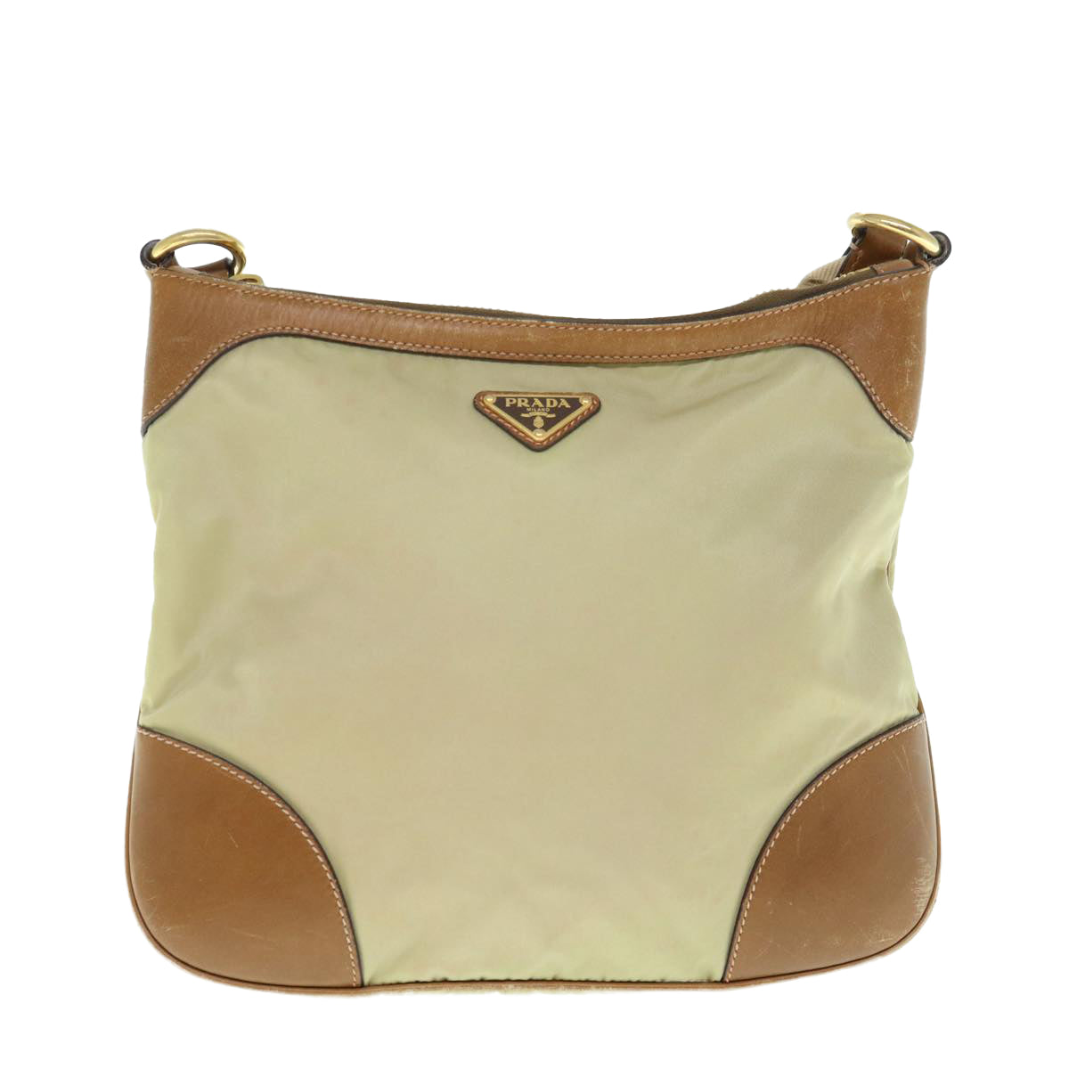 PRADA Shoulder Bag Nylon Beige  62328