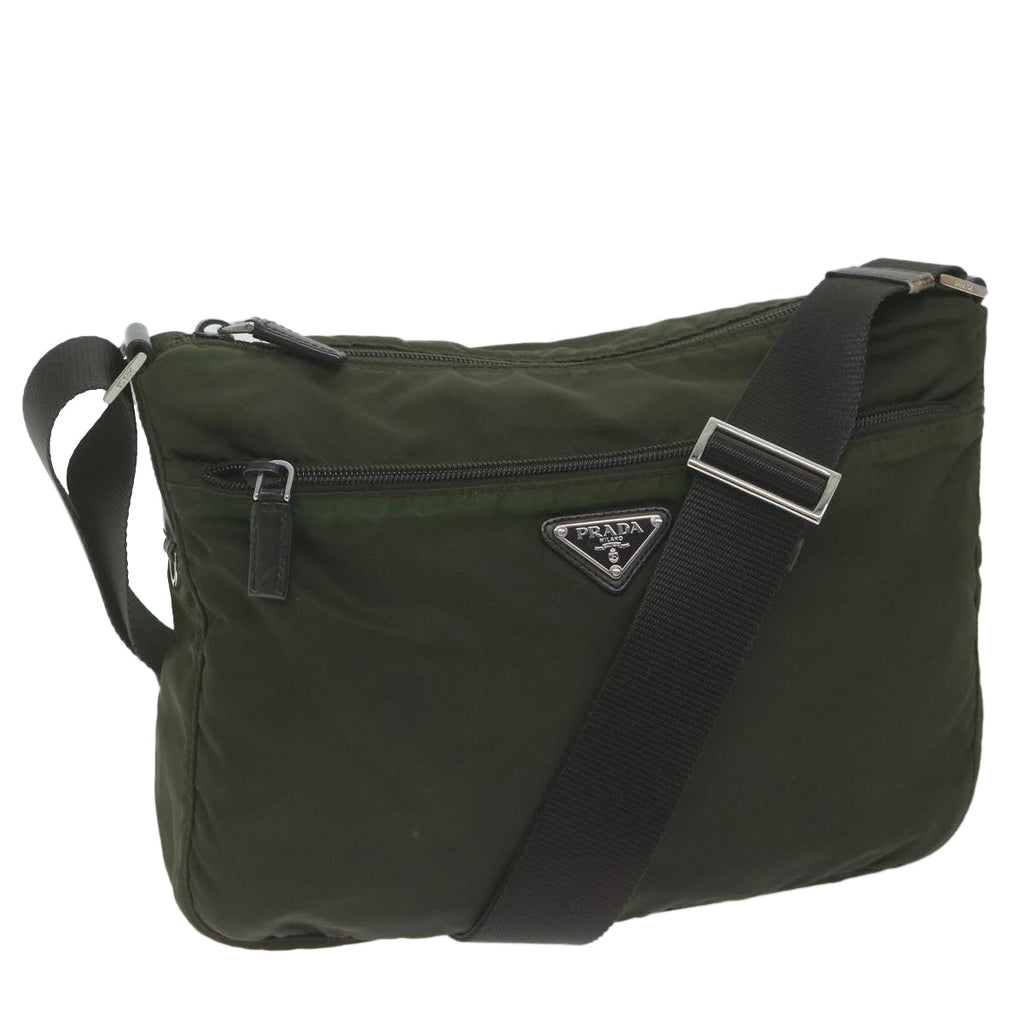 PRADA Shoulder Bag Nylon Khaki  62330