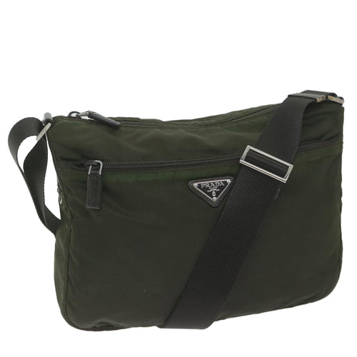 PRADA Shoulder Bag Nylon Khaki  62330