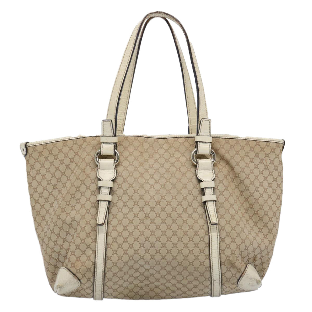 CELINE Macadam Canvas Tote Bag Beige  62341